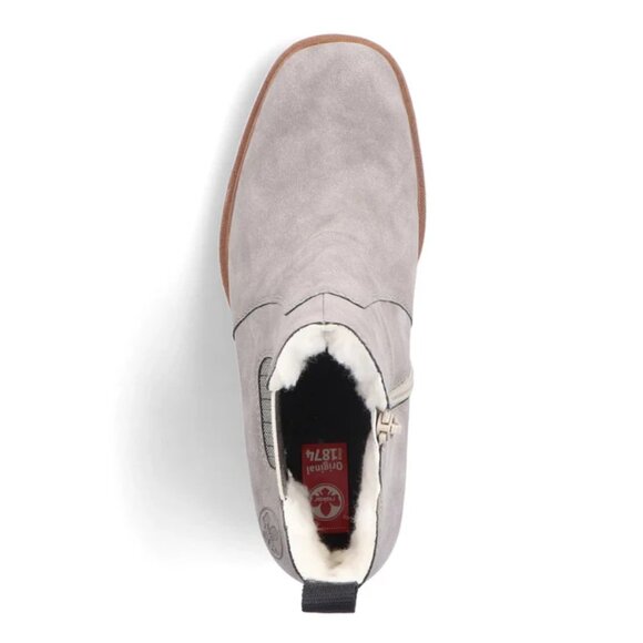 NEW RIEKER Heeled Comfort Booties grey for women 462mn - Picture 8 of 9